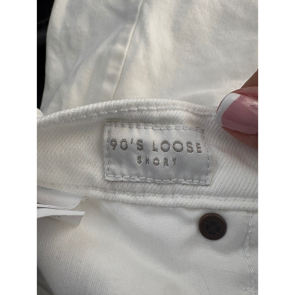 Lucky Brand 90s Loose Short White Denim Raw Hem High Rise Womens Size 10 30 - Picture 6 of 6